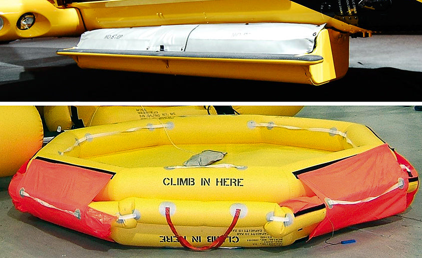 AW139 lightweight emergency liferaft (HD 18-man overload, internal handles)