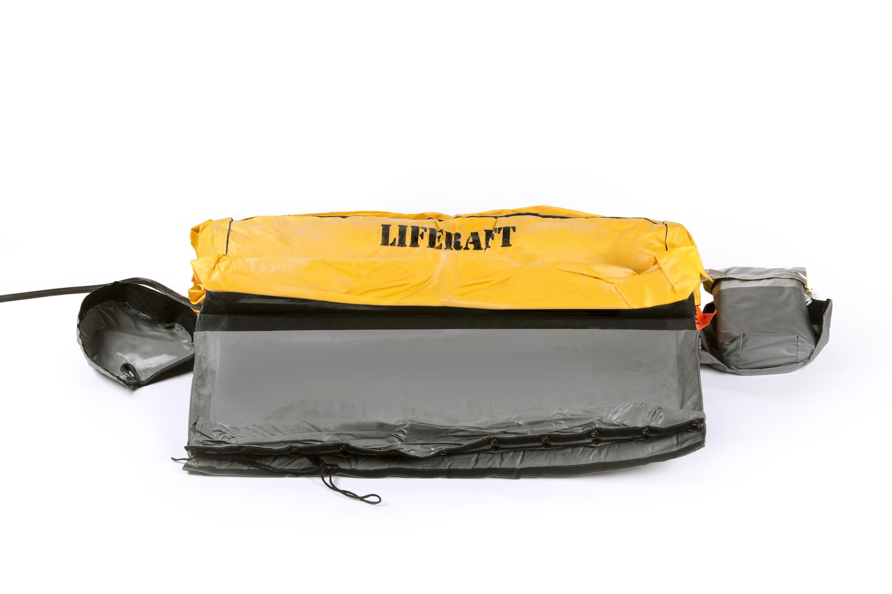 407 tri-bag float system with liferaft