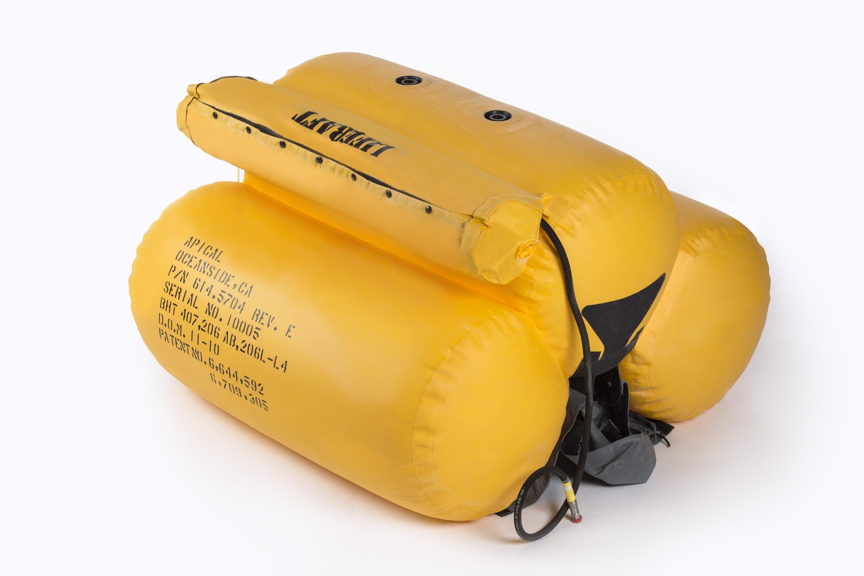 407 tri-bag float system with liferaft