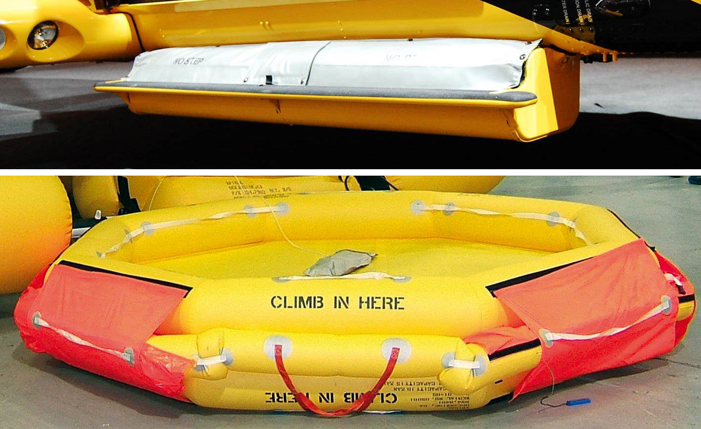 AW139 lightweight emergency liferaft (HD 15-man overload, internal handles) 